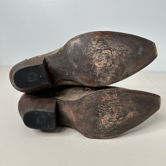 Dan Post Vintage Bluebird Snip Toe Leather Boots Size 10 Western Cowgirl - Picture 12 of 12